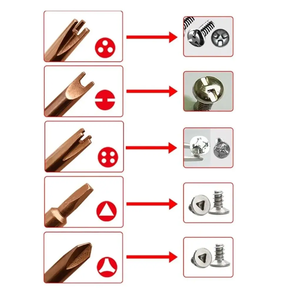 1Pcs Y U Triangle Three/Four Points Shaped Special-shaped Screwdriver 175mm Rubber Handle Screwdriver Bit S2 Alloy Steel