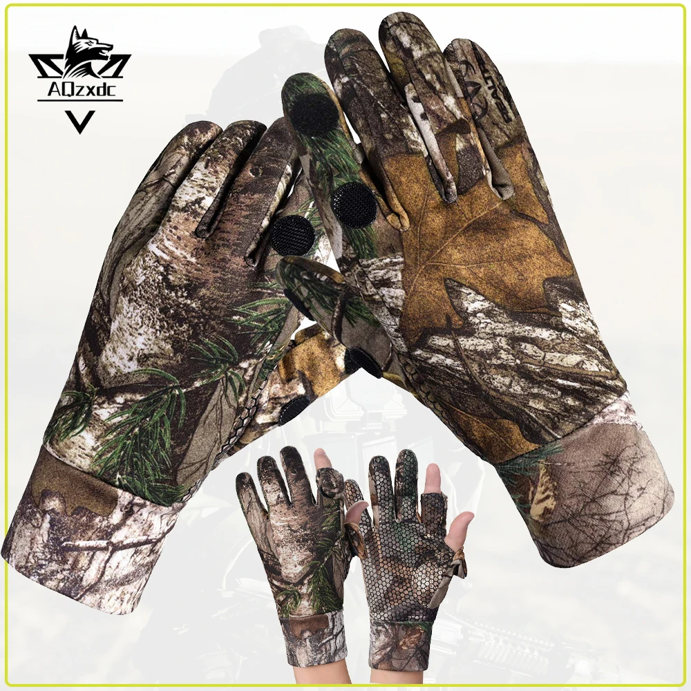 

Tactical Camouflage Hunting Gloves Full Finger Fingerless Gloves Anti-Slip Camo Glove for Outdoors CS fishing Hunting Archery