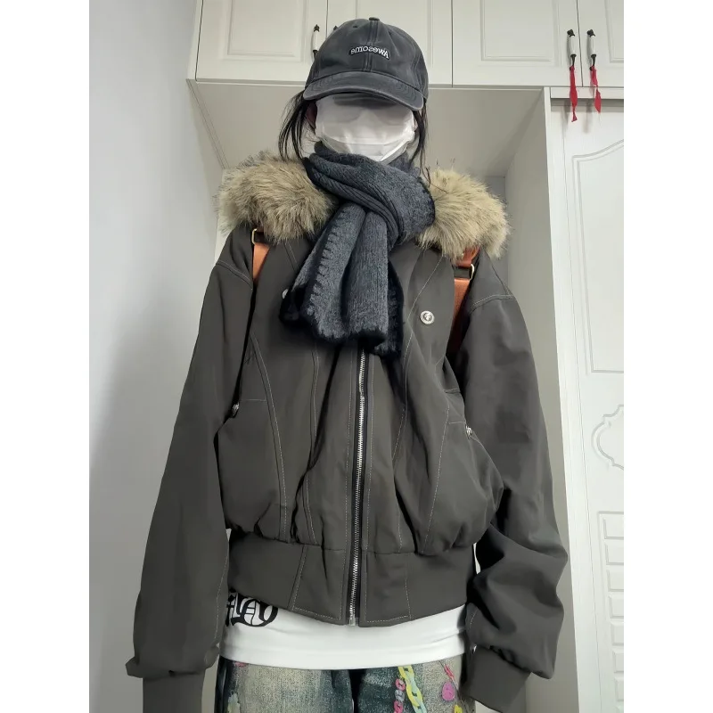 Veste courte rembourrée en coton2025 nouvelle veste rembourrée en coton avec polaire et tarte plus épaisse pour surmorer une petite veste courte rembourrée en coton