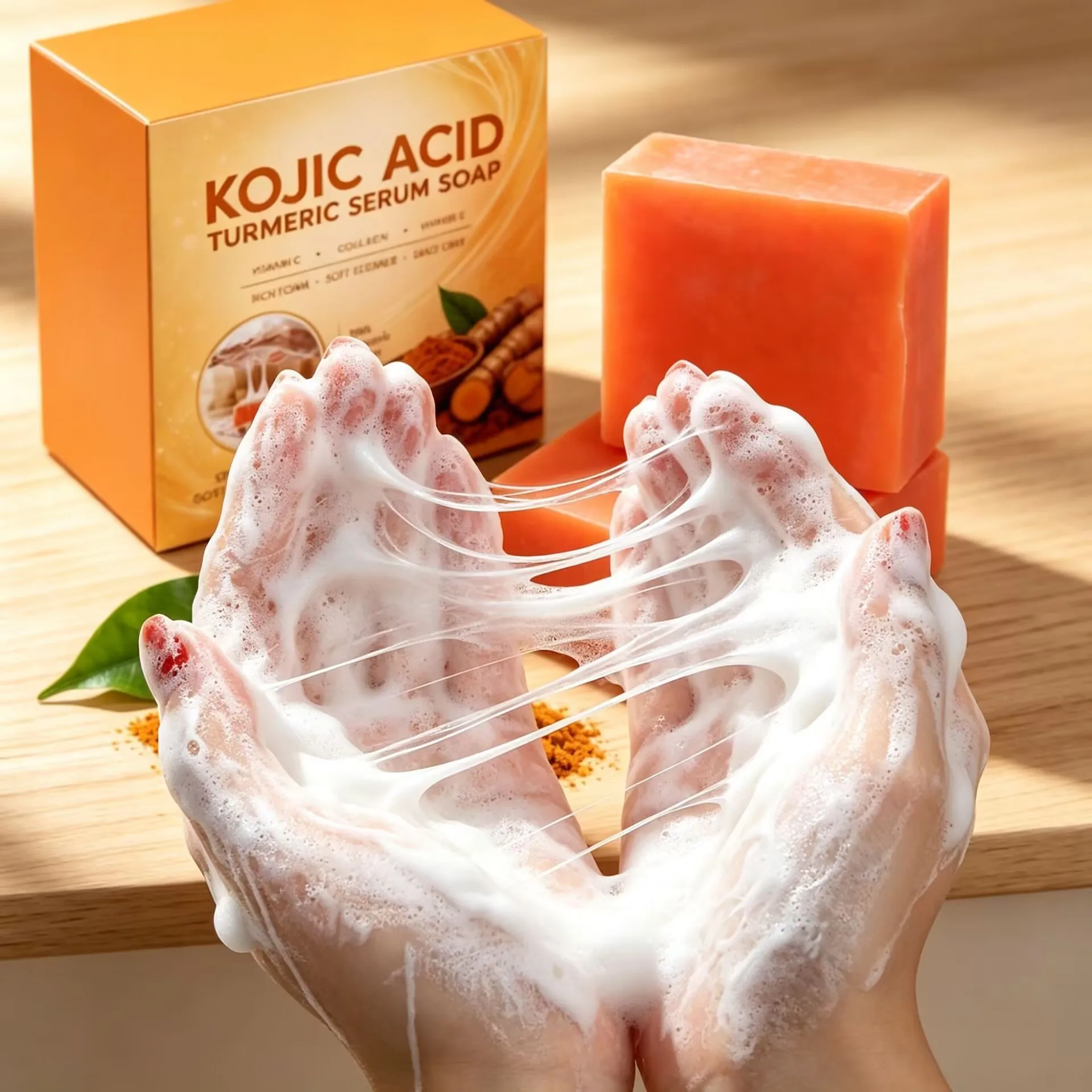 Turmeric Curcumin Shaped Soap 100g Facial Cleansing Soap Body Bathing Cleansing Essential Oil Handmade Soap
