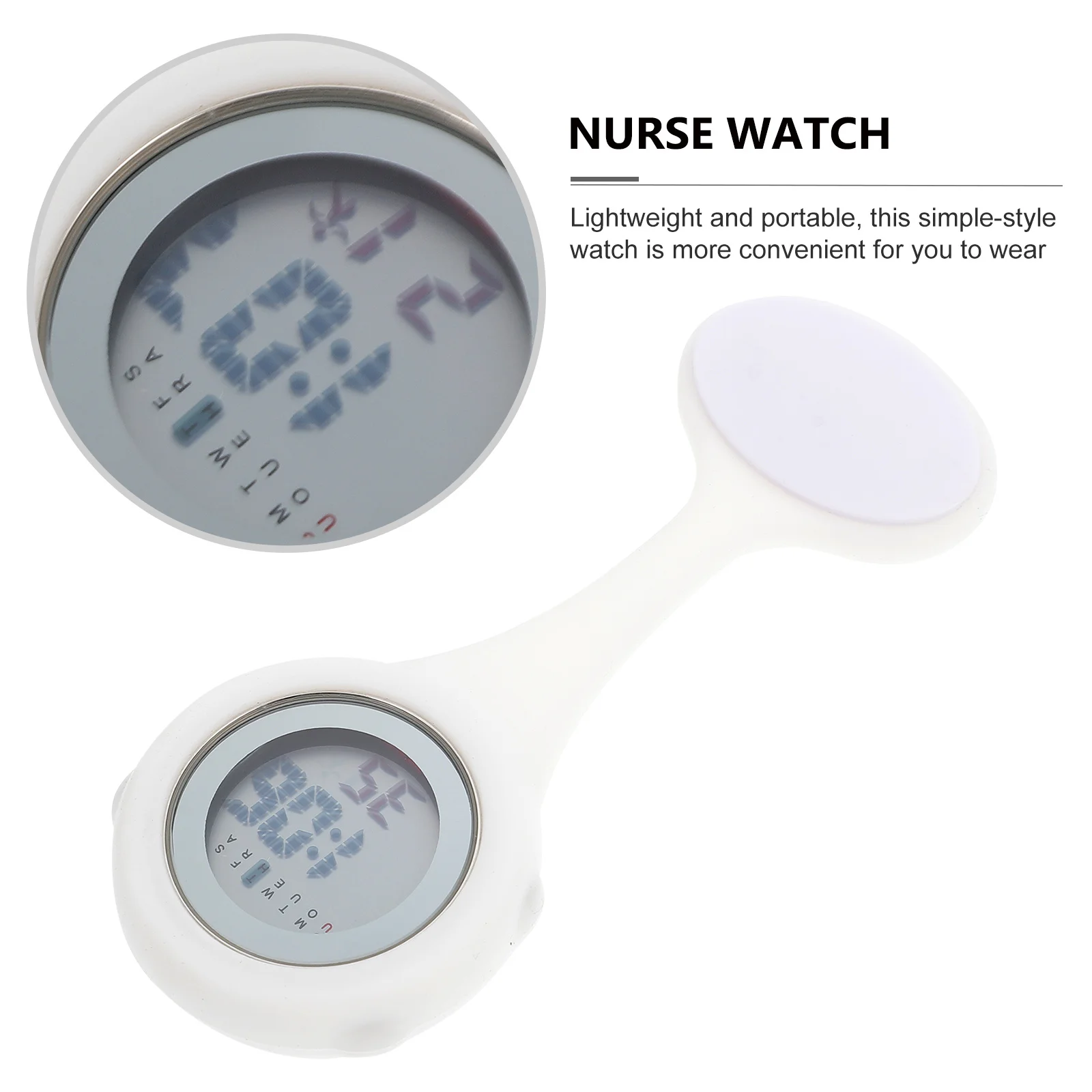 

Silicone Nurse Pocket Hanging Pin Design Detachable Medical Watch Round Dial Zinc Alloy Durable Lightweight Flexible Doctor