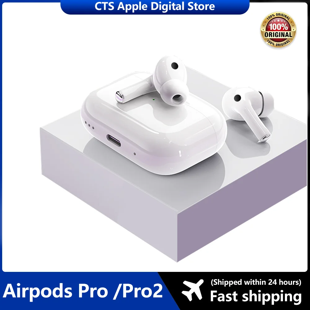 

2023 Original AirPods Pro2 Adaptive EQ H2 Earphone Chip Wireless Bluetooth Earphone Spatial Audio with Lightning USB-C