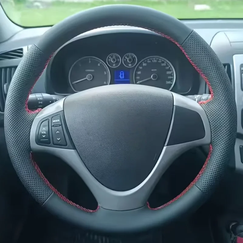 

Индивидуальный чехол на руль из искусственной кожи ручной работы для Hyundai i30 (2008-2010) – аксессуар для интерьера автомобиля