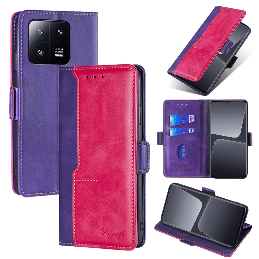 PU Leather Wallet Case for 13 Pro/11/12 Pro/11T-11T Pro/ Poco X3 GT/Poco M3 Lite 5G NE/ 12-12X-12S Flip Cover Strong Magnet