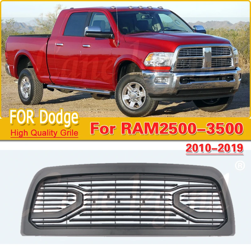 Suitable for Ram RAM2500-3500 2010-2019 Pickup Truck Parts Led Lights Air Intake Grille Black Front Grille Car Grills