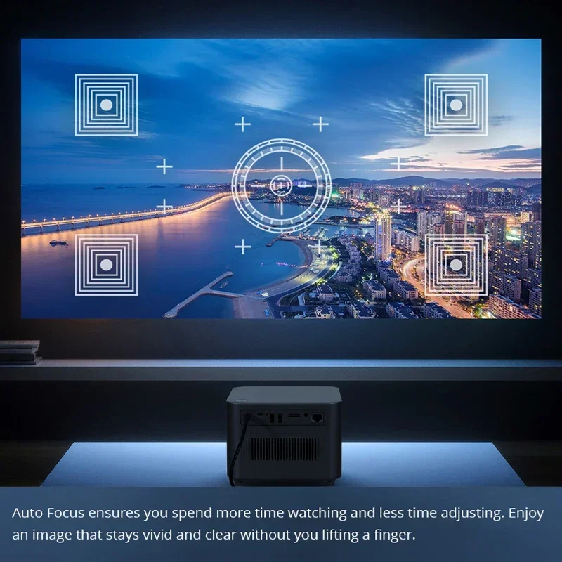 Vivicine เครื่องฉายวิดีโอสมาร์ทโฮม A6อัปเกรด, เครื่องฉายวิดีโอที่ป้องกันฝุ่น, แอนดรอยด์9.0, Full HD, 1080P