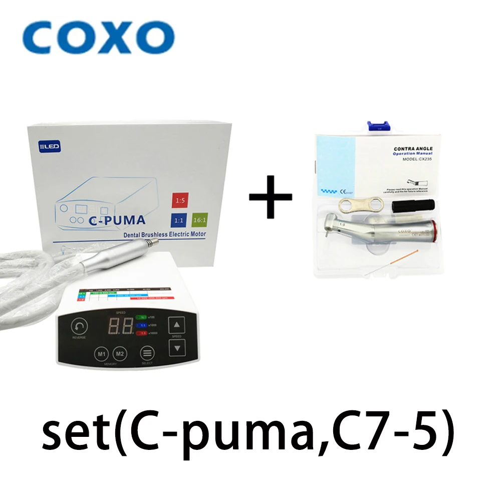 COXO C-Puma Dental Electric Motor Professional LED Brushless Micromotor 3.5N.cm 120w Portable Dentist Equipment Dentistry Tool