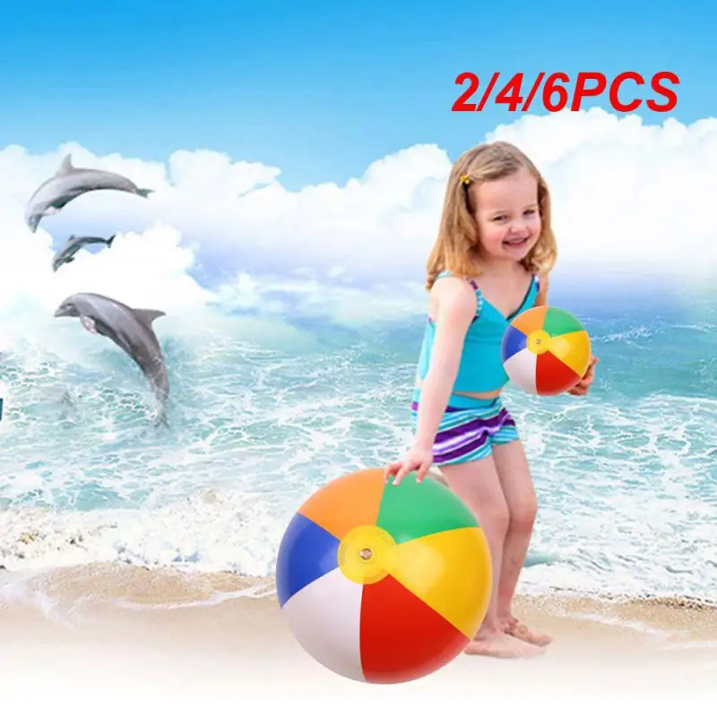 

2/4/6PCS Beach Ball Water Games Colorful Summer Trending Durable Pool Accessories Inflatable Ball For Beach Water Balloons