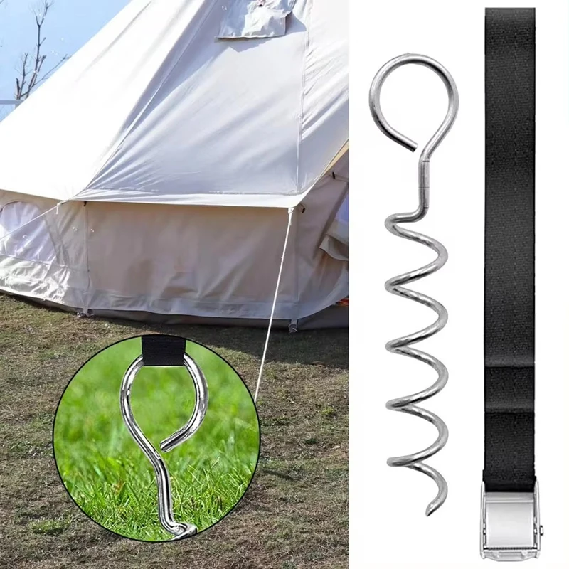 

DW-Trampoline Stakes,Corkscrew Shape Trampoline Anchor Kit Steel Spiral Stakes,Ground Stake for Trampolines Tents