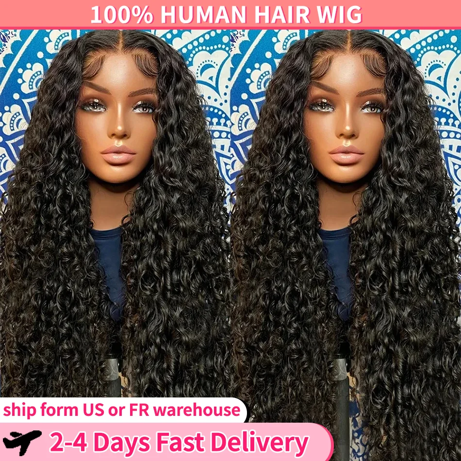 Glueless Wigs 5x5 Ready to Wear Deep Wave Lace Clousure Wig Human Hair Pre Plucked 6x4 Curly 13x4 Transparent Lace Frontal Wigs