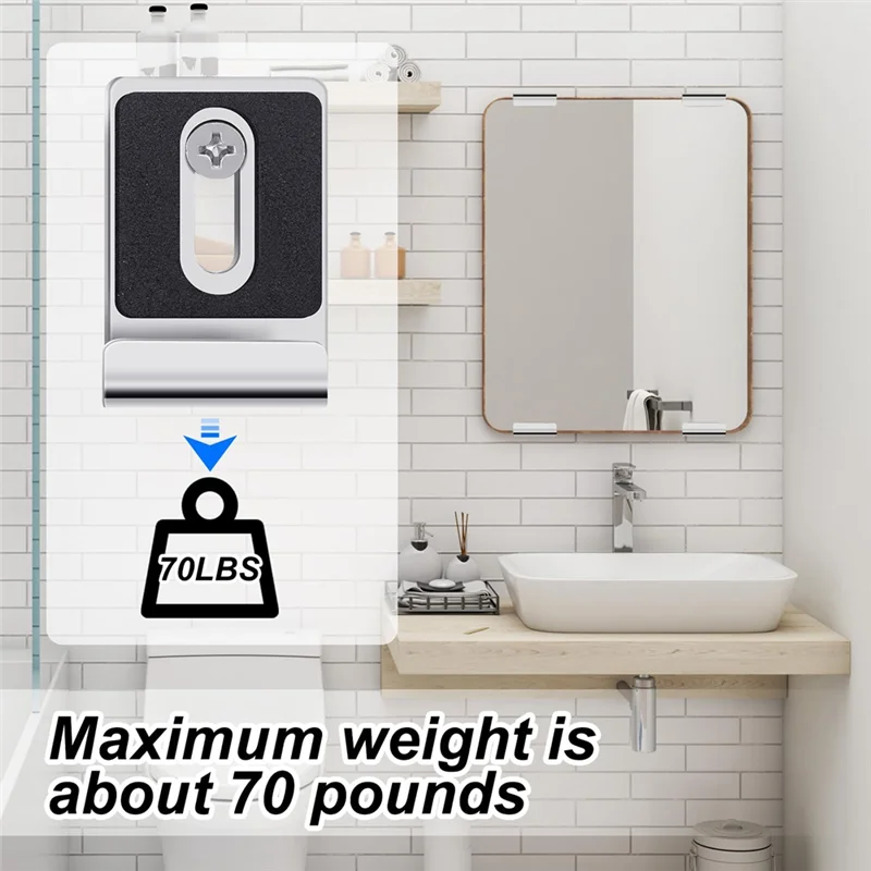 

AS94-12 шт. комплект металлических зажимов для зеркал, зажимы для подвешивания зеркал с винтом, для настенного монтажа, безрамный дисплей для зеркальной плитки