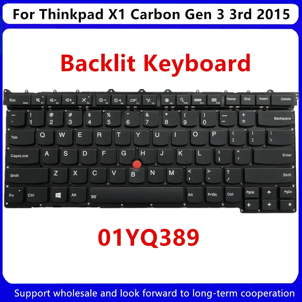 New For Lenovo Thinkpad X1 Carbon Gen 3 3rd 2015 US English Backlit Backlight Keyboard 01YQ389 1YQ389