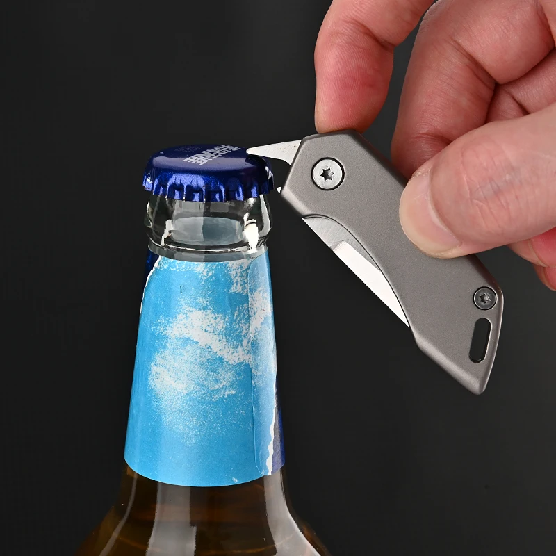 NEW Titanium alloy small blade high hardness D2 steel mini folding knife portable keychain unpacking and express delivery knife