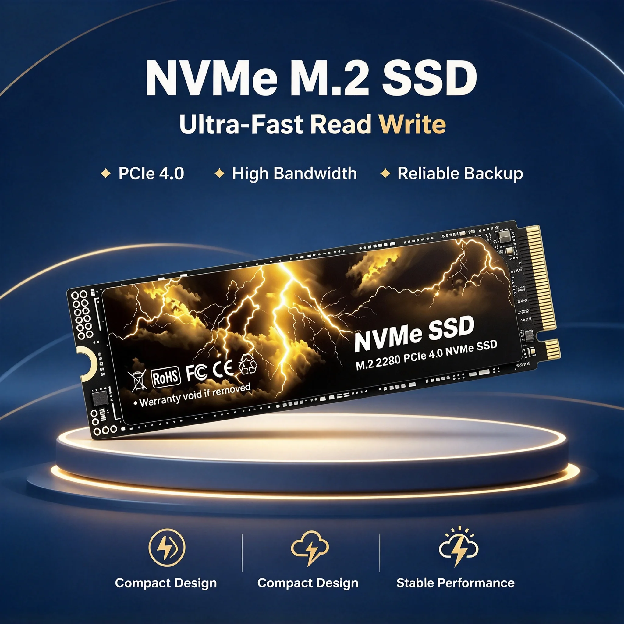 PCIe Gen4 M2 NVMe SSD Internal Solid State Drive 500GB 1TB 2TB 4TB Storage for Game Office Notebook PC Desktop Media File Backup