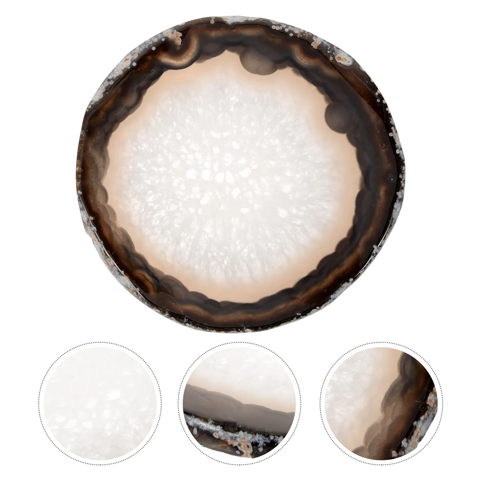 

Agate Slice Coaster Natural Polished Cup Mat for Office Coffee Table Heat Isolation Desktop Coaster Heat Insulated Agate Pad