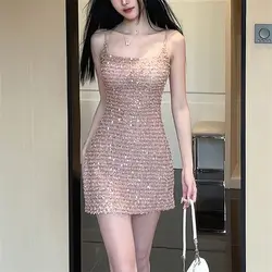 Pure Desire Sexy Camisole Dress for Women in Early Spring New Sequin Design Temperament Slim Fit Slimming Hip Hugging Dresses