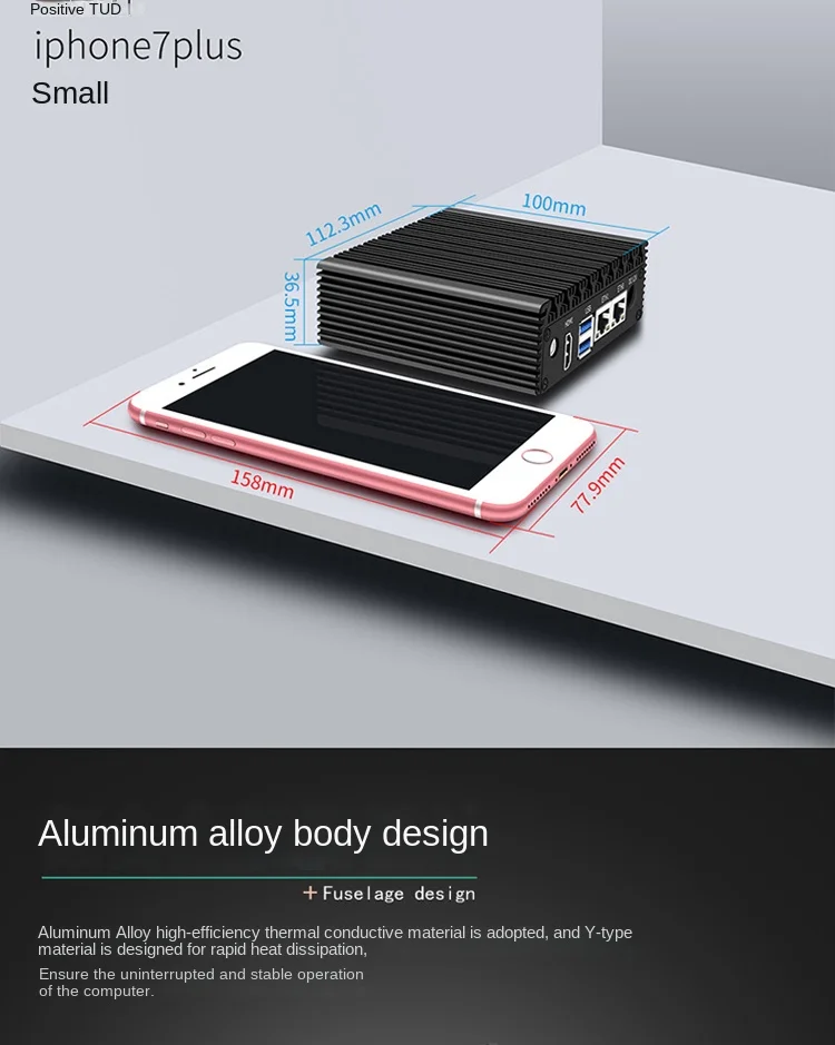 P1 6W Low Power Intel N3050/N3160 Quad Core Quad Thread X86 Soft Router 2*1000M Lan Port HD-MI Output Metal Case Mini PC VS G31