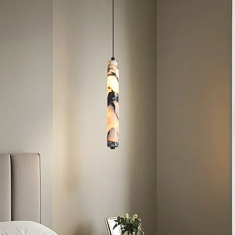 Marble LED Chandelier Full Spectrum Tricolor Pendant Light Interior Bedroom Bedside Lighting Lamps