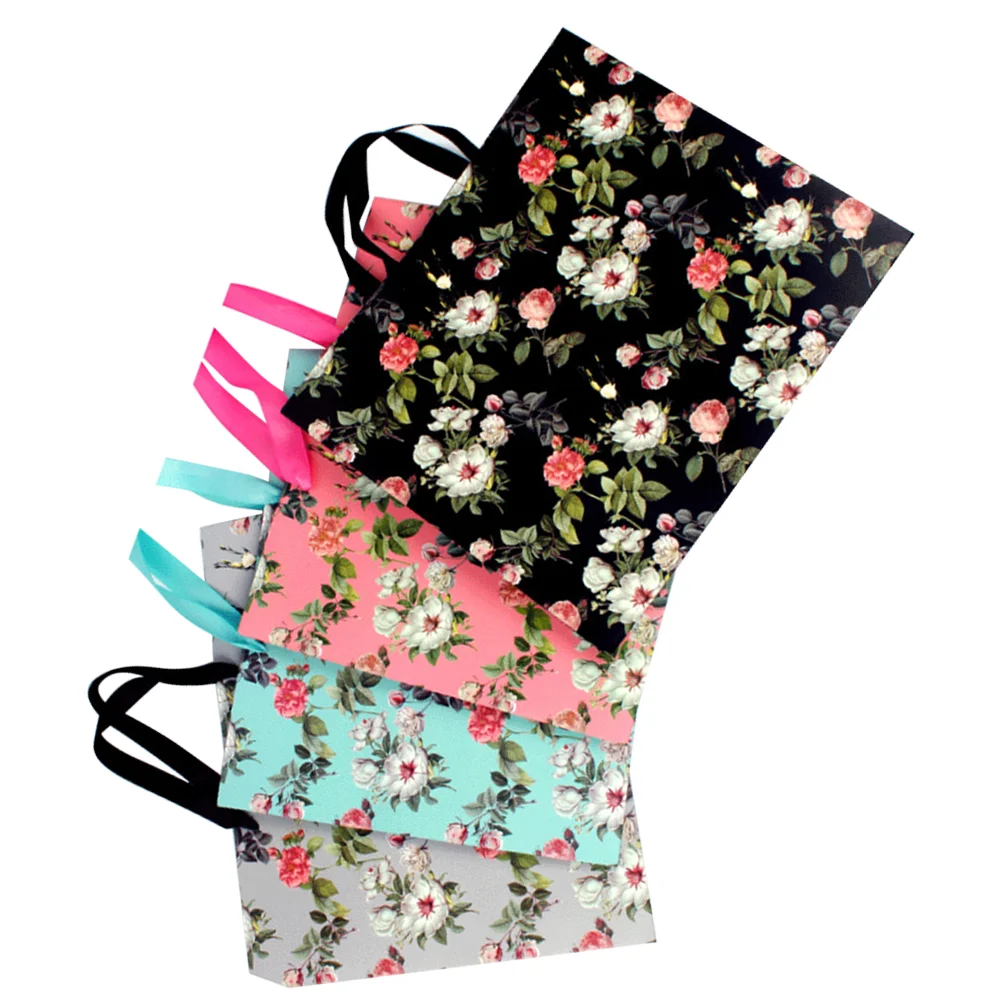 4 Pcs Packaging Bags Gift Entrepreneurship Shopper Flower Handbag Paper Tote Storage