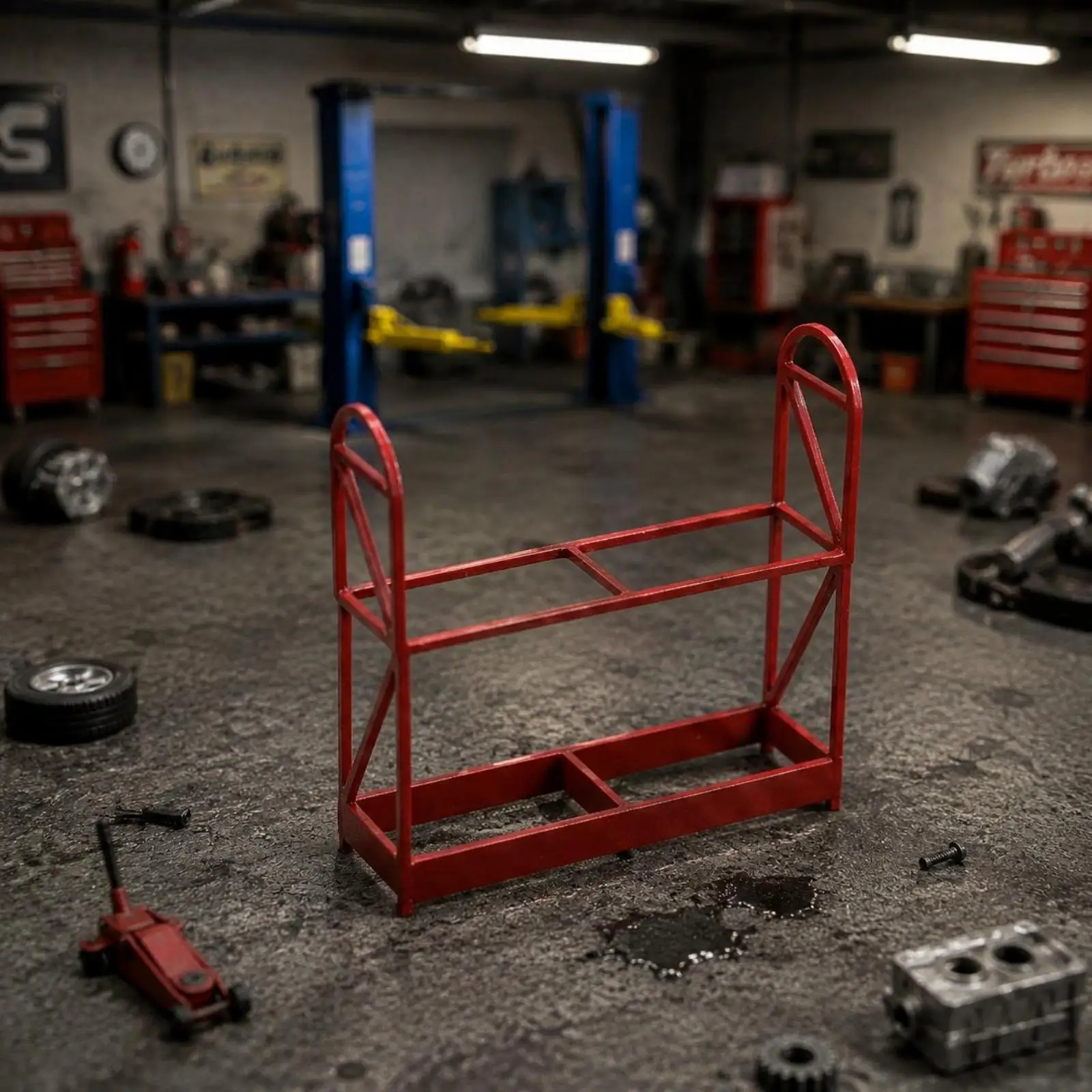 Realistic Miniature Car Stand Garage Model Wheel Holder for Miniature Cars Collection 1 64 Scale view 3