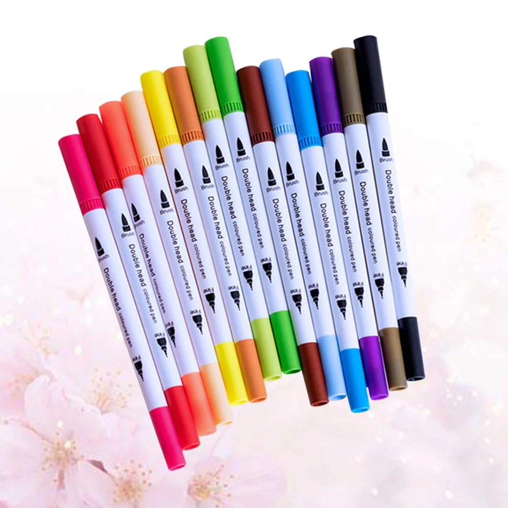 

24 Pcs Watercolor Pen Stationery School Office Supply Double Ended Art Marker Water Soluble Coloring Drawing Painting Sketching