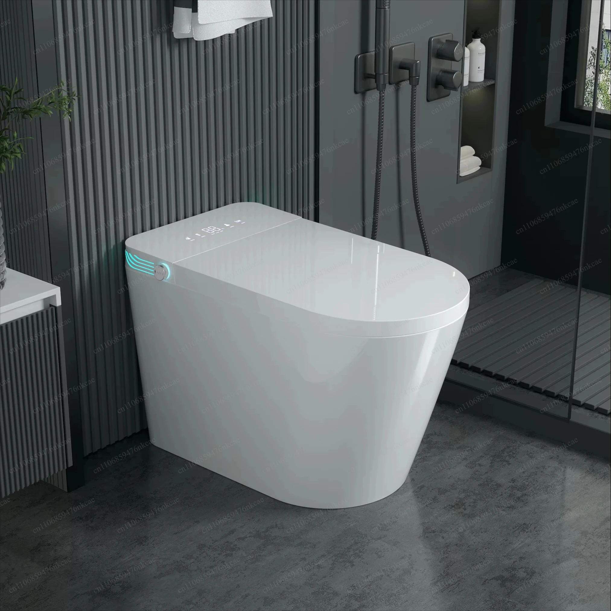 Warm Bidet Front Rear Wash Remote Control Waterproof Energy Saving Smart Toilet with Automatic Flushing Heated Seat