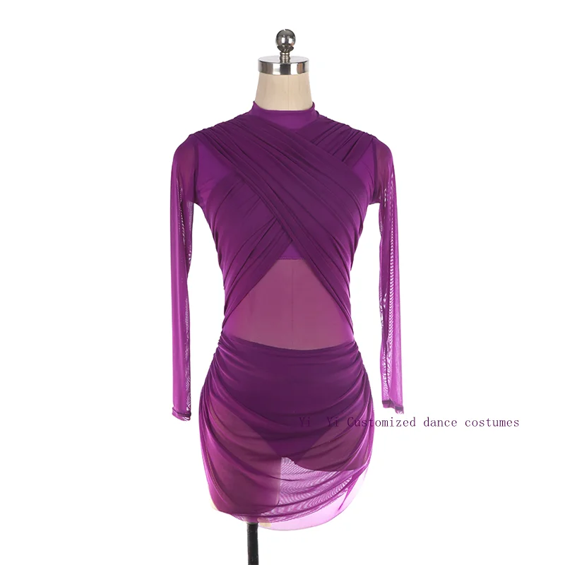 customized-professional-jazz-latin-dance-costumes-any-color-women's-dancewear-sparkling-sequin-practice-performance-skirt