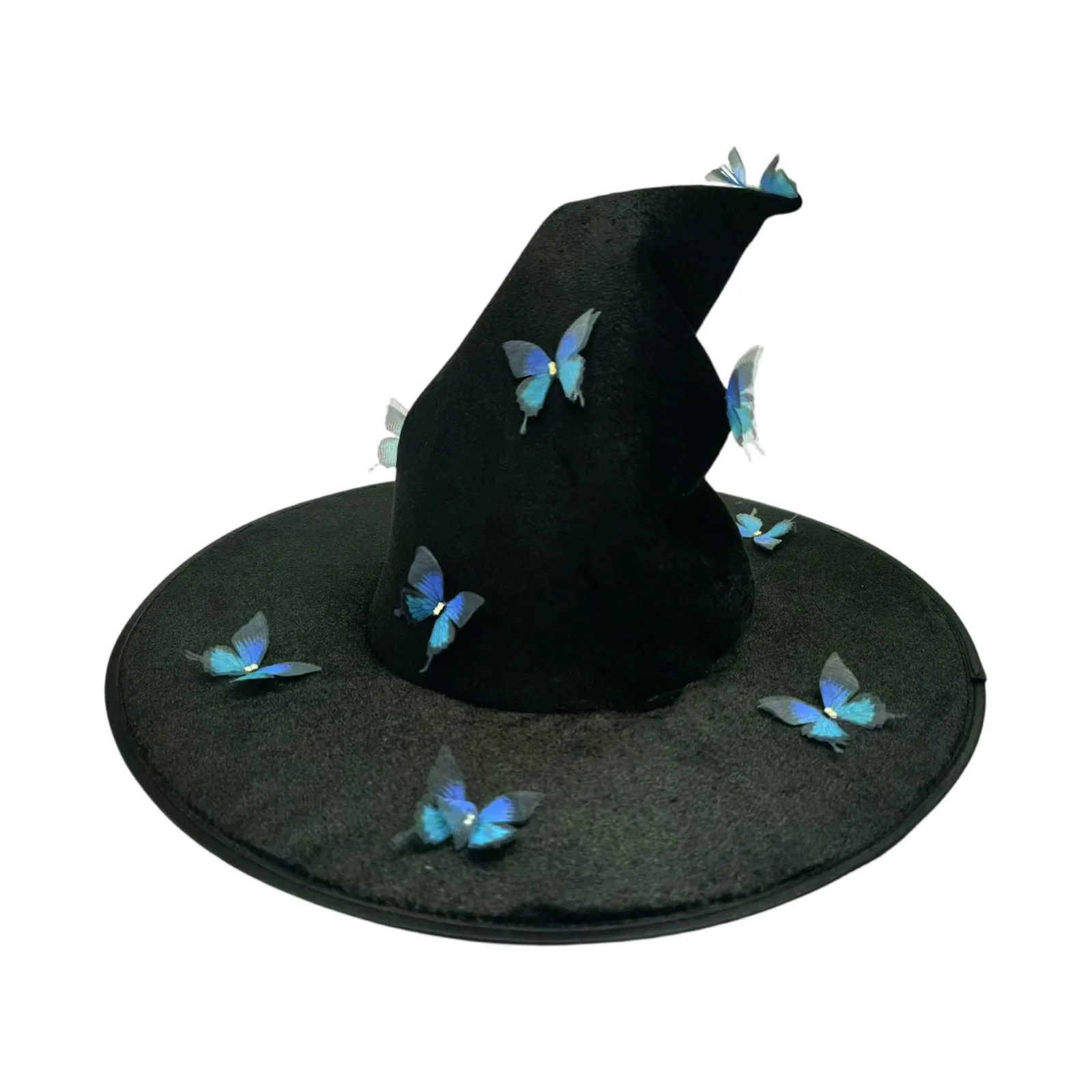 Halloween Pleated Butterfly Witch Hat Funny Wizard Hats Halloween Holiday Decoration Props Cosplay Witch Hat Accessories