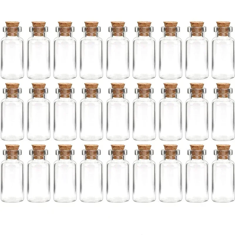 5PCS 5--30ML Mini Glass Bottles with Cork Stoppers Spell Jars Potion Vials Wish Bottle Message Bottles For Wedding Favors Decor