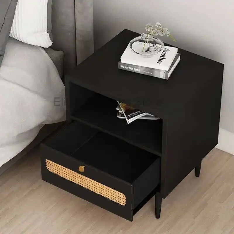 

Bureau Rattan Luxury Nightstands Mute Coffee Cabinet Storage Drawers Nightstands Luxury Mobilya Modern Furniture SY50BC