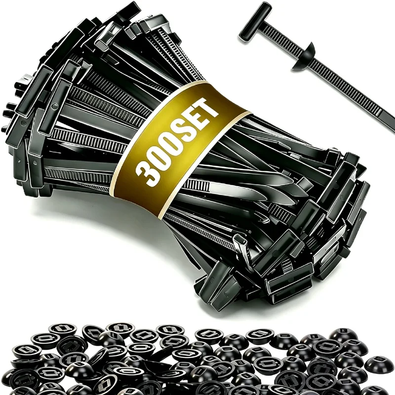 20-300set Cable Clips Universal Plastic Heavy Duty Zipper Clips Zipties Parts Splash Trim Automotive Car Repair Auto Body Repair