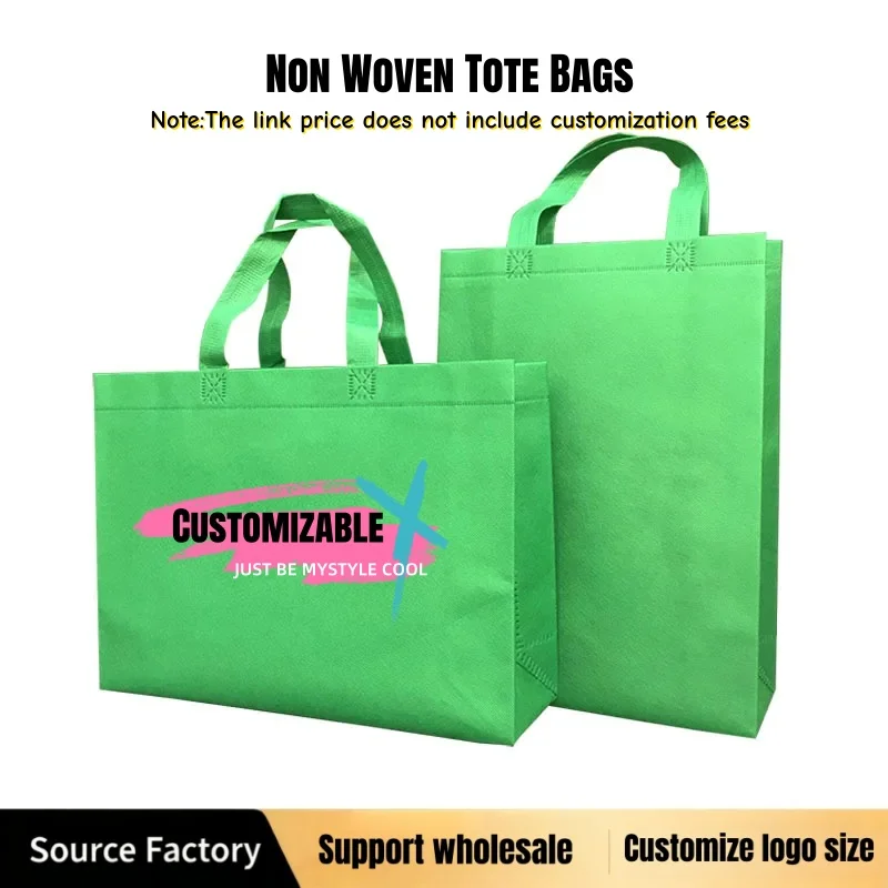 10/20 pièces en gros LOGO personnalisé Eco réutilisable pliable Non-tissé tissu sac cadeau Non tissé Shopping sac fourre-tout avec poignée