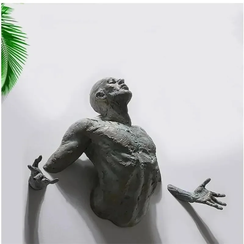 

Copper Wall Decor Abstract Character Resin Rock Climbing Man Statue Sculpture Background Art D Through 7