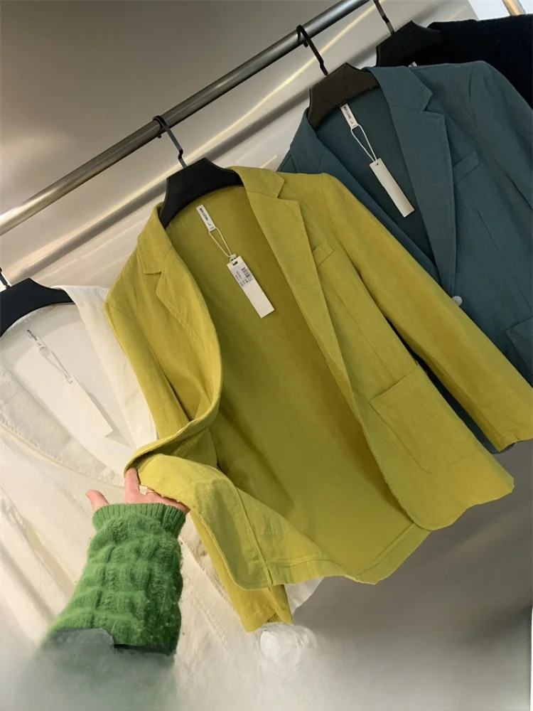 

Новый модный летний мужской повседневный костюм-двойка из дышащего материала: 30% хлопок, 70% лен, удобный, трендовый, приталенный крой, длинный рукав.