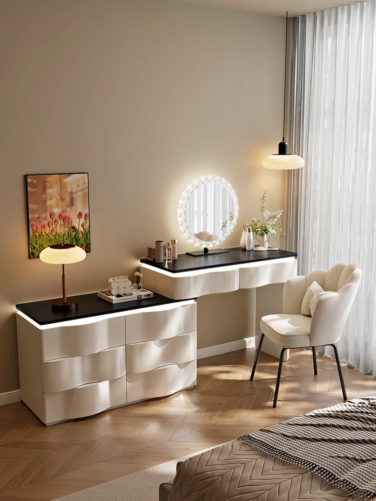 Model baru 2025, meja rias kayu solid, kamar tidur modern sederhana