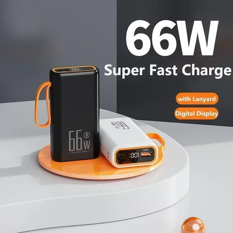 Power Bank 30000mAh with 66W PD Fast Charging Powerbank Portable Charger External Battery Pack for iPhone Huawei Xiaomi Samsung