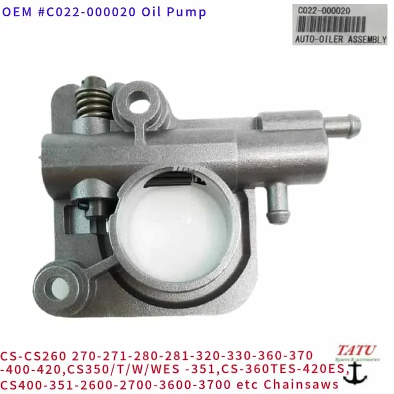 Oil Pump Assembly C022000020 For Echo CS‑360TES CS‑280TES CS‑420ES Shindaiwa 360TS Chainsaw Auto Oiler Spare Repair Part