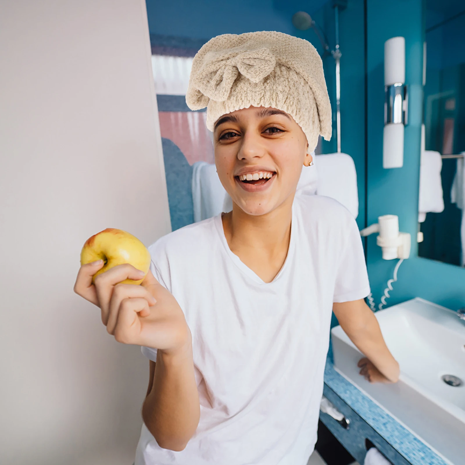 

3Pcs Absorbent Coral Fleece Hair Towel Cap Rapid Embellishment Women Gentle Strength Regain Hair Towel