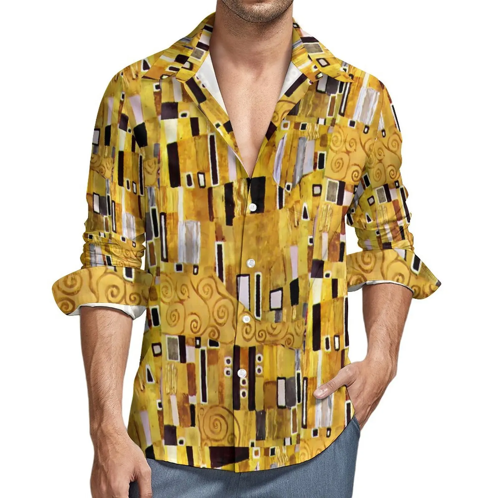 Men's Natural Abstract Design 3D Printed Long Sleeve Sleeve Shirt Hawaii Beach Leisure Vacation Thin Breathable Beach Shirt Men