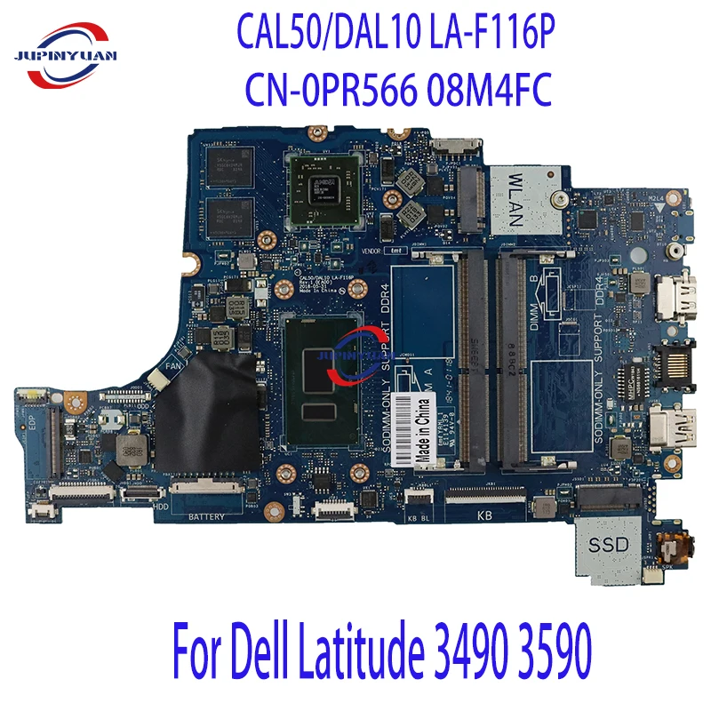 

CAL50/DAL10 LA-F116P For Dell Latitude 3490 3590 Laptop Motherboard With 3865U I3-7020U I5-8250U I7-8550U CN-0PR566 08M4FC DDR4