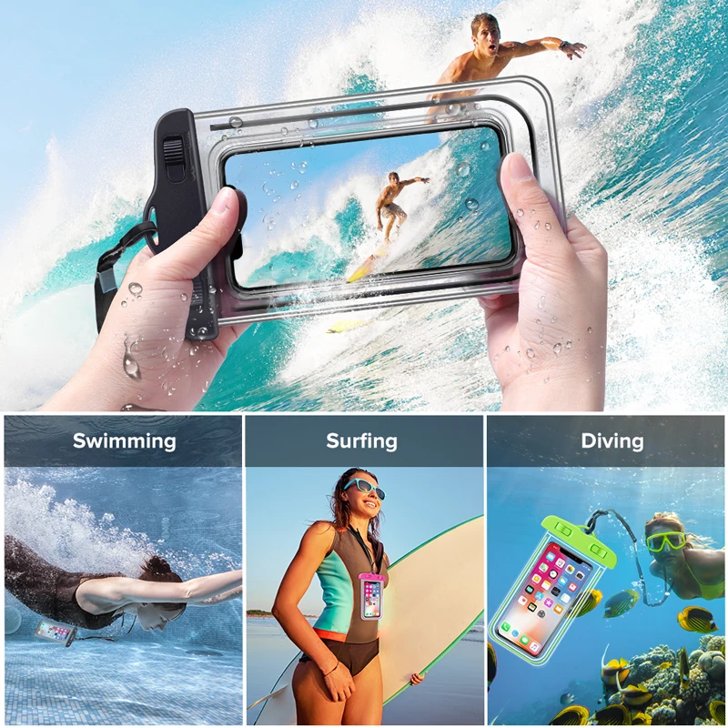 Sacs de natation étanches pour iPhone 12 Pro, Xs Max, Poly X, 8, 7, Galaxy S10