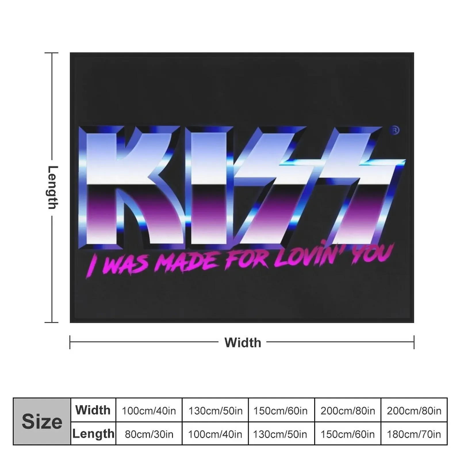 KISS - I was made for lovin'you - Chrome Throw Blanket Soft blankets and throws Large Blankets