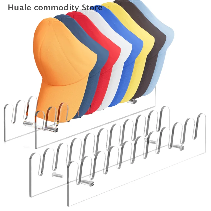 Soporte para sombreros para gorras de béisbol, soporte acrílico para sombreros, exhibición transparente para sombreros, organizador para sombreros, estante para sombreros con bordes lisos y redondeados