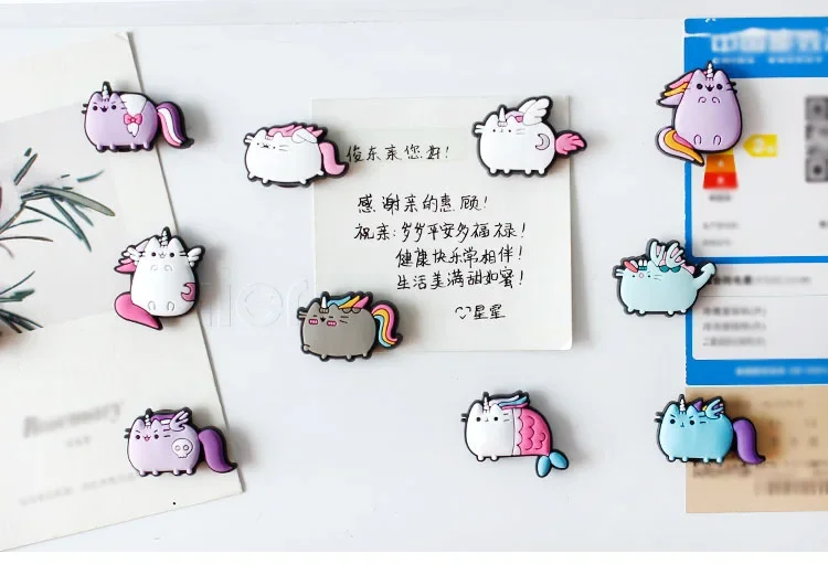 Pusheen Fridge Magnet Cartoon Figure Decoration Kawaii Fixed Sticker Soft Magnetic Toy Stickers Home Decor Graphic Accessories