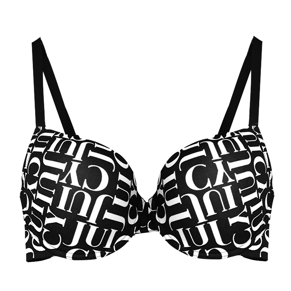 

Mierside 3819 Fashion Black/White Love Letter Bra Everyday Push Up Bra Women Sexy Underwear Plus Size Bra