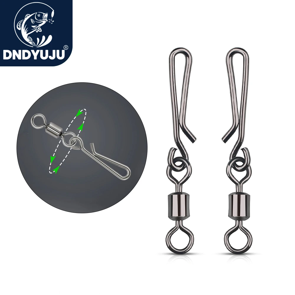 DNDYUJU 10/30pcs Fishing Swivels Connector 2#-10# Interlock Pin Snap Rolling Swivel For Fishhook Lure Carp Fishing Accessoriess