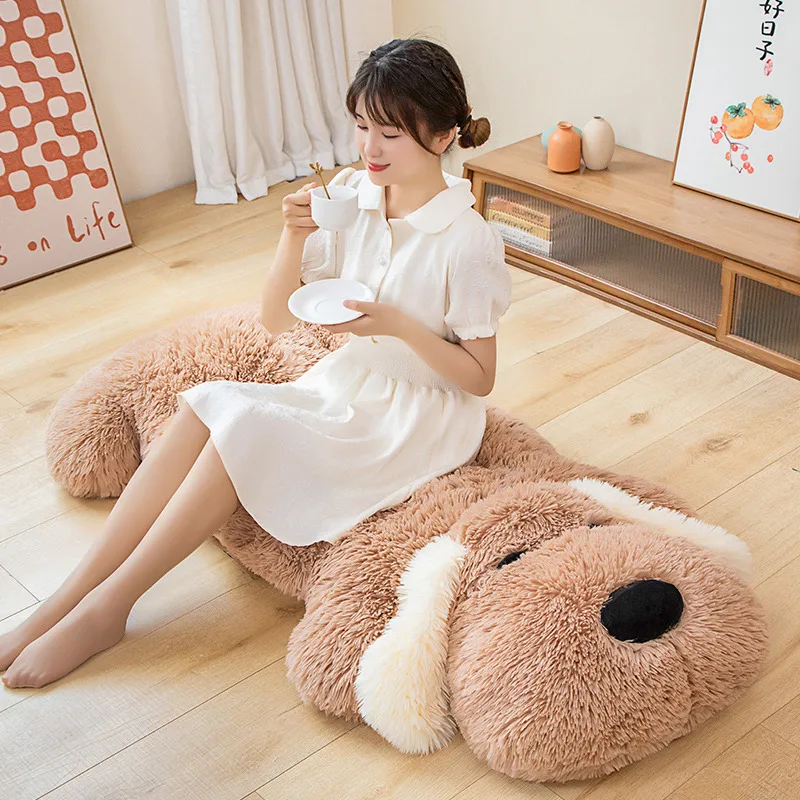 New Lying Puppy Doll Cartoon Cute Dog Floor Rug Carpet Home Decoration Mat Plush Toys Bed Room Plush Hug Pillow