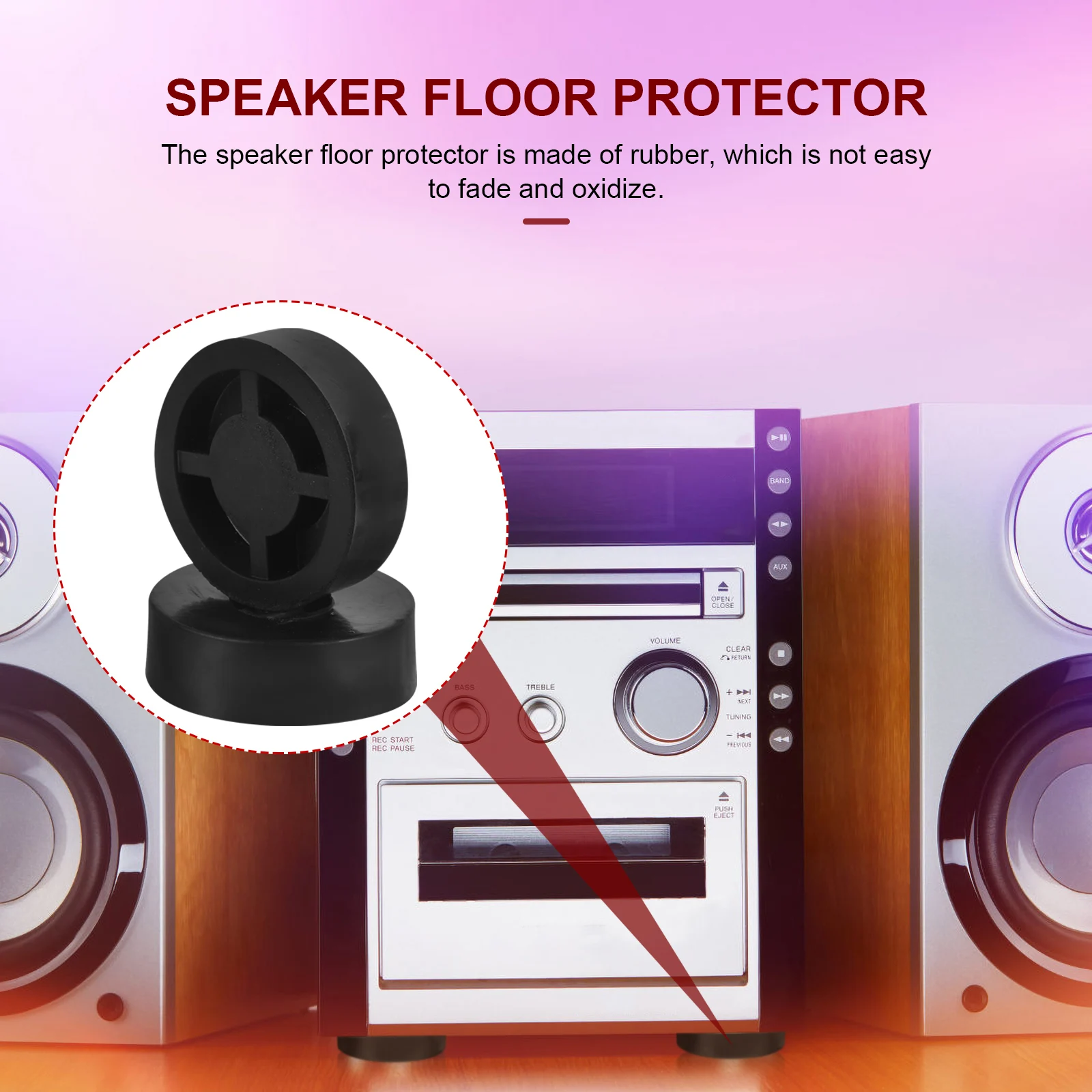 

4 Pcs Rubber Feet Speaker Stand Isolation Pads for Turntables Amplifiers Stereo