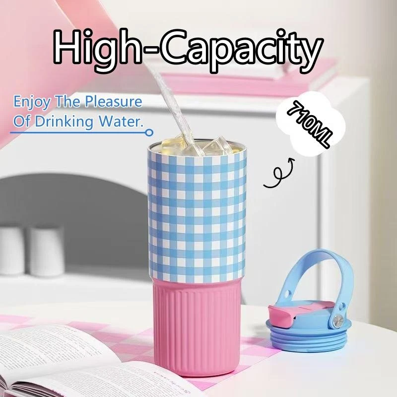 710 مللي زجاجة ماء 316 مكنسة من الفولاذ المقاوم للصدأ بهلوان زجاجة تُرمُس معزولة الساخن والبارد كوب قارورة عازلة مكتب في الهواء الطلق