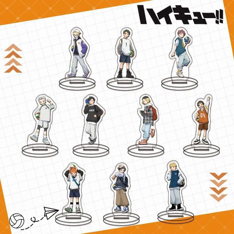 Anime Haikyuu!! Kei Tsukishima Yu Nishinoya Cosplay Standing Sign Acrylic Ornament Cartoon Xmas Birthday Gift Table Decoration